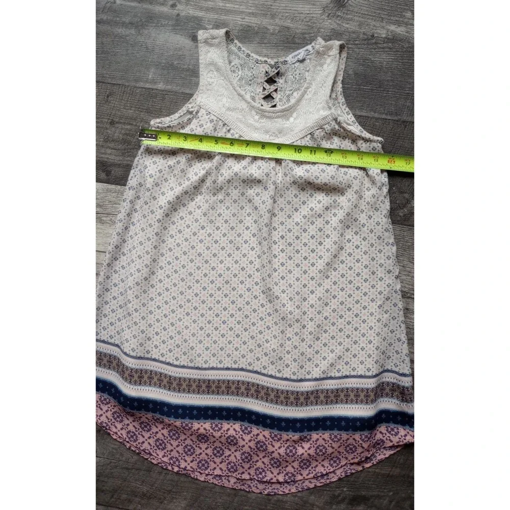 Eyeshadow Girls 10 Sleeveless Boho Dress With Lace Detail